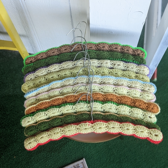 Vintage Storage & Organization Set Of Vintage Crochet Hangers